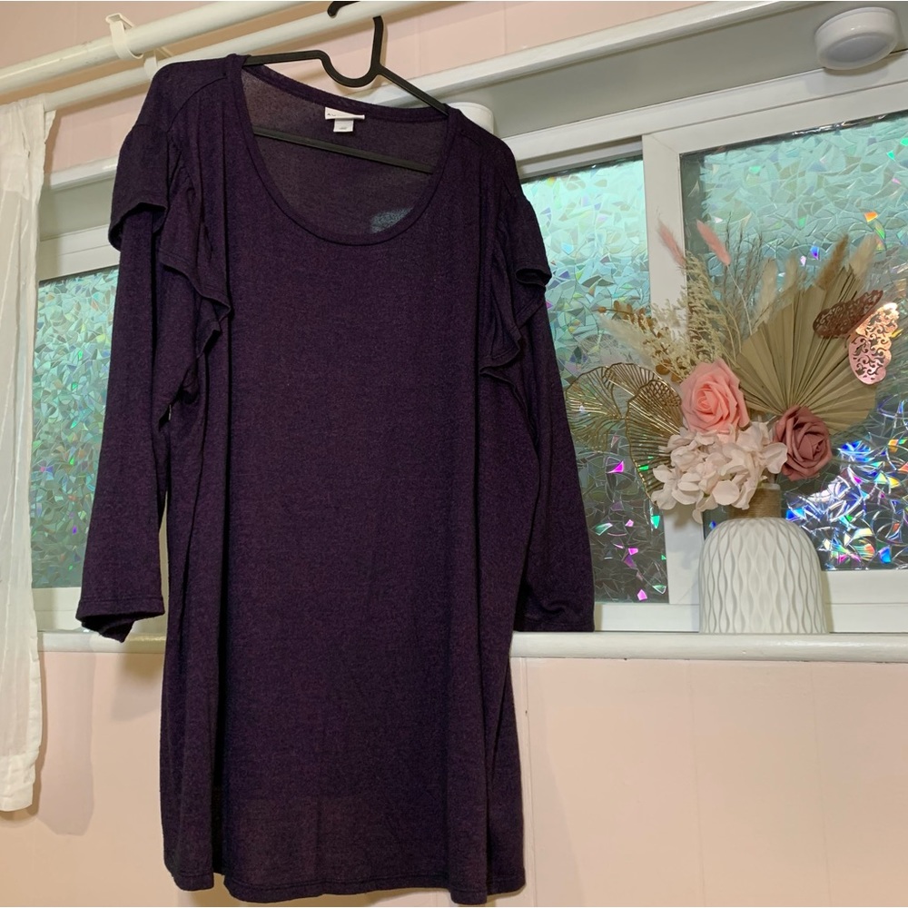 Size - 2X Purple/Black Ava & Viv long sleeve